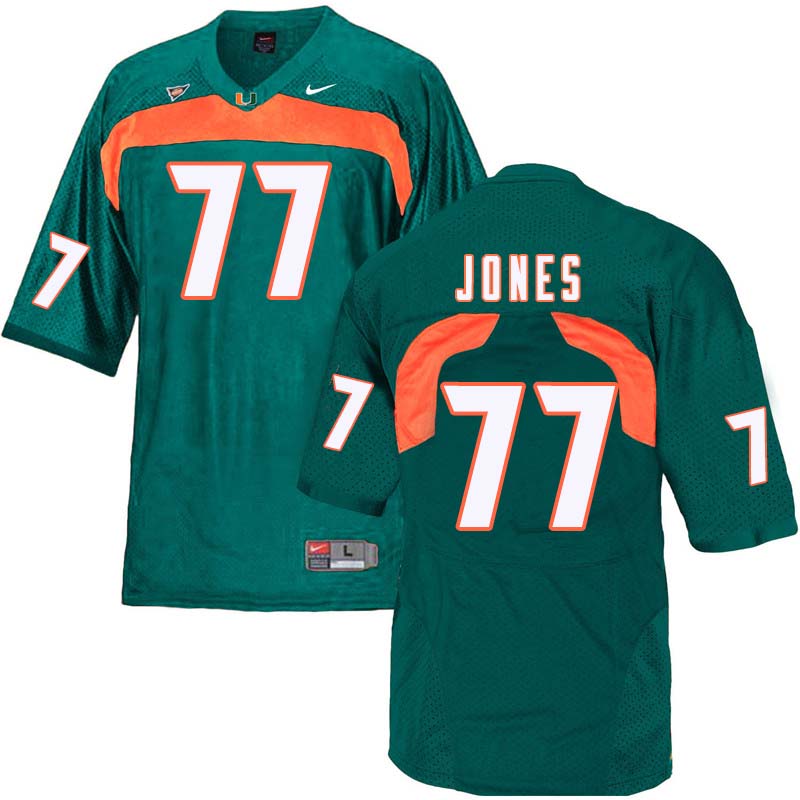 Nike Miami Hurricanes #77 Jahair Jones College Football Jerseys Sale-Green - Click Image to Close